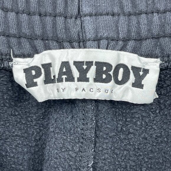 Playboy Pacsun PB Surf Club Sweat Shorts Black Pink Yellow Logo - Picture 7 of 12
